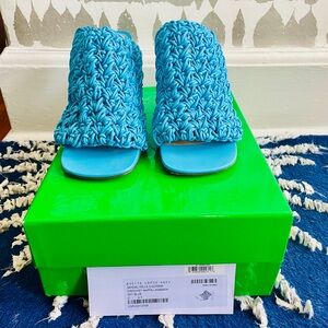 Blue Woven Open-Toe Sandals